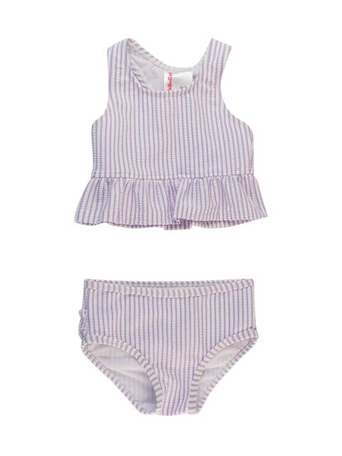 Baby Girls UPF50+ Seersucker Peplum Tankini