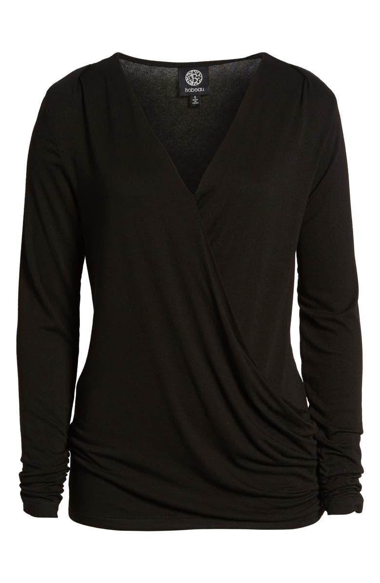 Bobeau Faux Wrap Knit Top, Alternate, color,