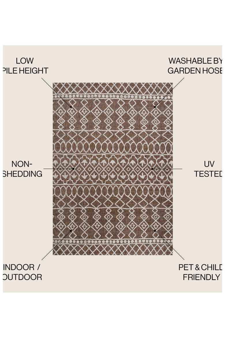 Kafel  Bohemian Indoor/Outdoor Area Rug, Alternate, color, Brown/Beige