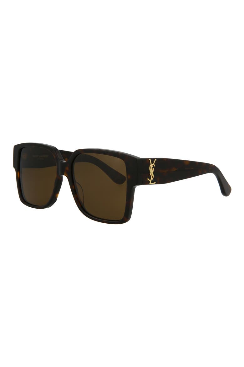 55mm Square Sunglasses, Alternate, color, SHINY DARK HAVANA