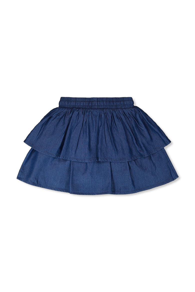Elastic Waist drawstring Chambray Skort, Alternate, color, Bleu Chambray