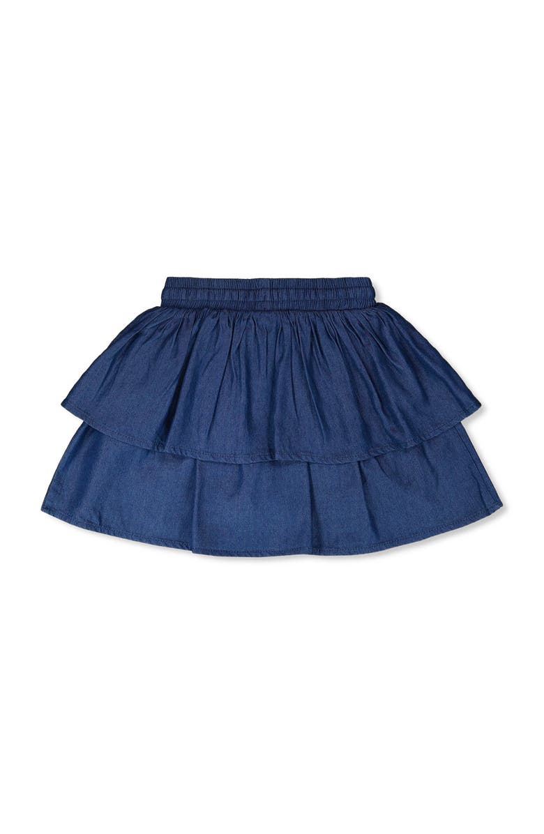 Deux par Deux Elastic Waist drawstring Chambray Skort, Alternate, color, Bleu Chambray