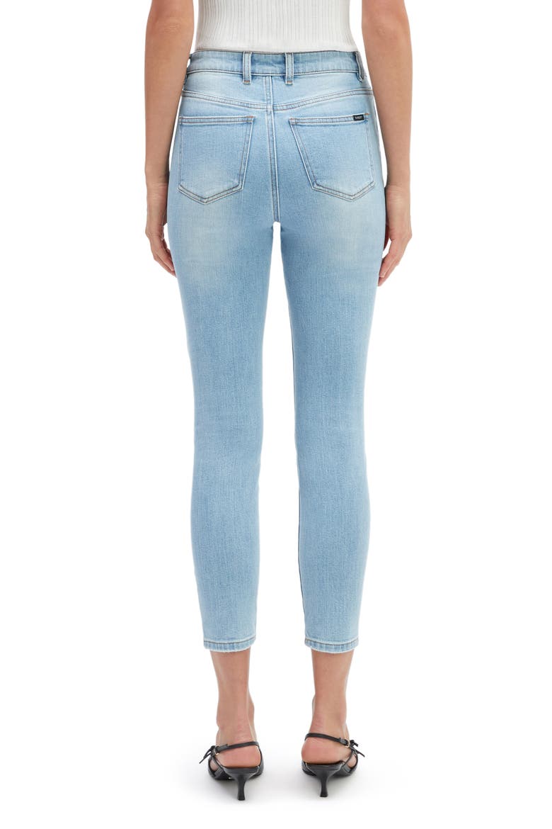 Khloe Ripped High Waist Crop Skinny Jeans, Alternate, color, MID BLUE
