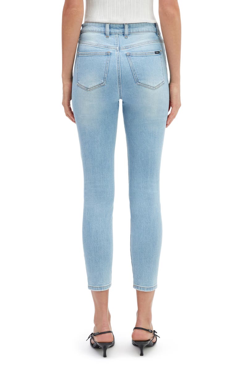 Bardot Khloe Ripped High Waist Crop Skinny Jeans, Alternate, color, Mid Blue
