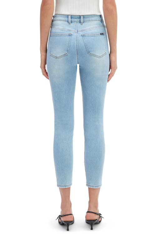 Bardot Khloe Ripped High Waist Crop Skinny Jeans In Mid Blue