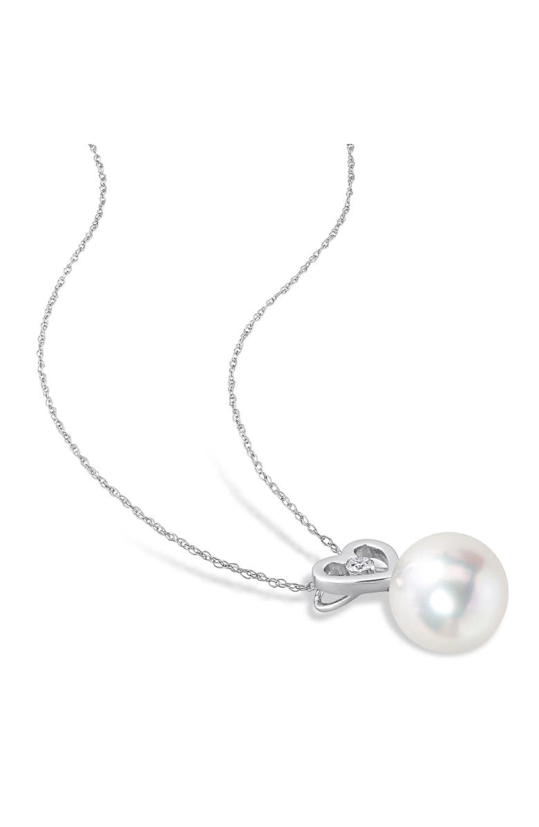 Julianna B. South Sea Pearl & Diamond Heart Drop Necklace 10k, Alternate, color, Pearl