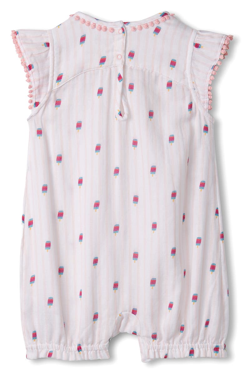 Hatley Yummy Pops Flutter Sleeve Cotton Romper, Alternate, color,