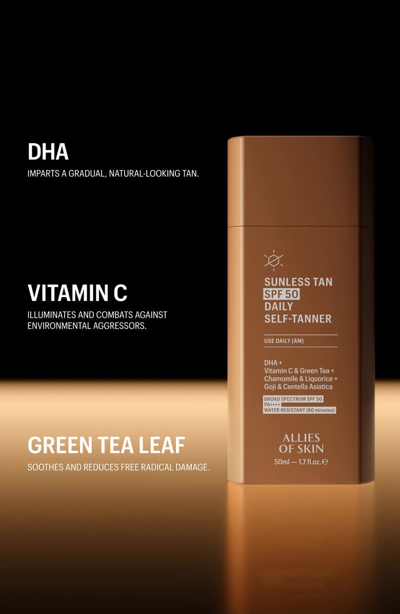 ALLIES OF SKIN Sunless Tan SPF 50 Daily Self-Tanner, Alternate, color,