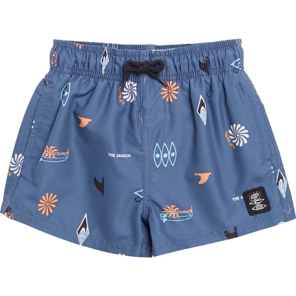 Rip Curl Kids' Grom Energy Volley Swim Trunks In Vintage Navy