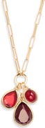 Nordstrom Triple Charm Cabochon Pendant Necklace