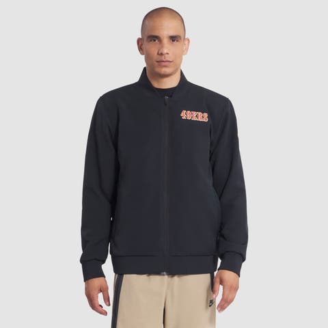Men's Nike Black San Francisco 49ers 2025 Rivalries Collection Sideline Full-Zip Bomber Jacket