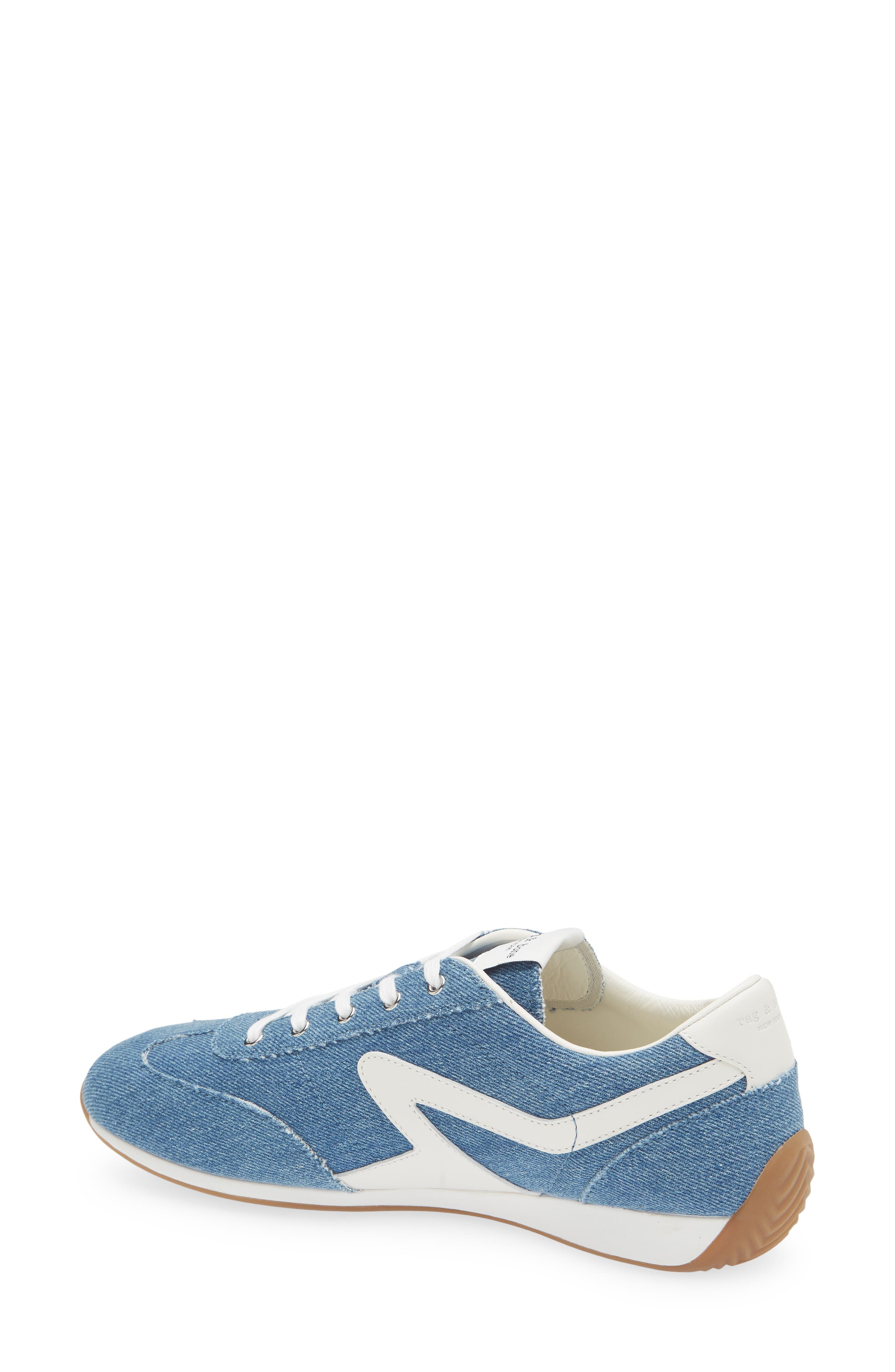rag & bone Retro Runner Slim Sneaker, Alternate, color, Medium Wash Denim