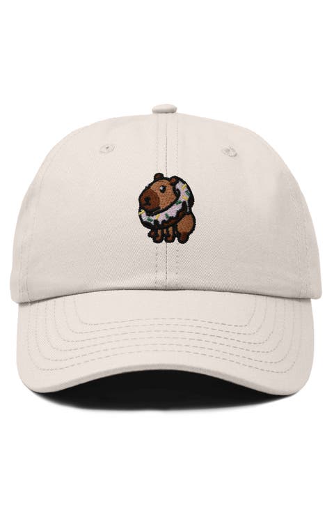 Capybara Donut Embroidered Cap