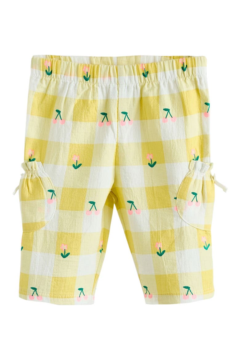 Ma Cherie Graphic Cotton T-Shirt & Gingham Pants Set, Alternate, color, YELLOW
