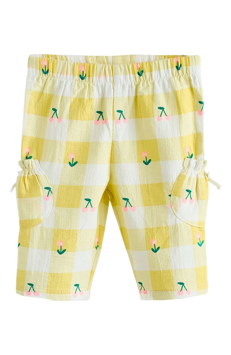 NEXT Ma Cherie Graphic Cotton T-Shirt & Gingham Pants Set, Alternate, color, Yellow