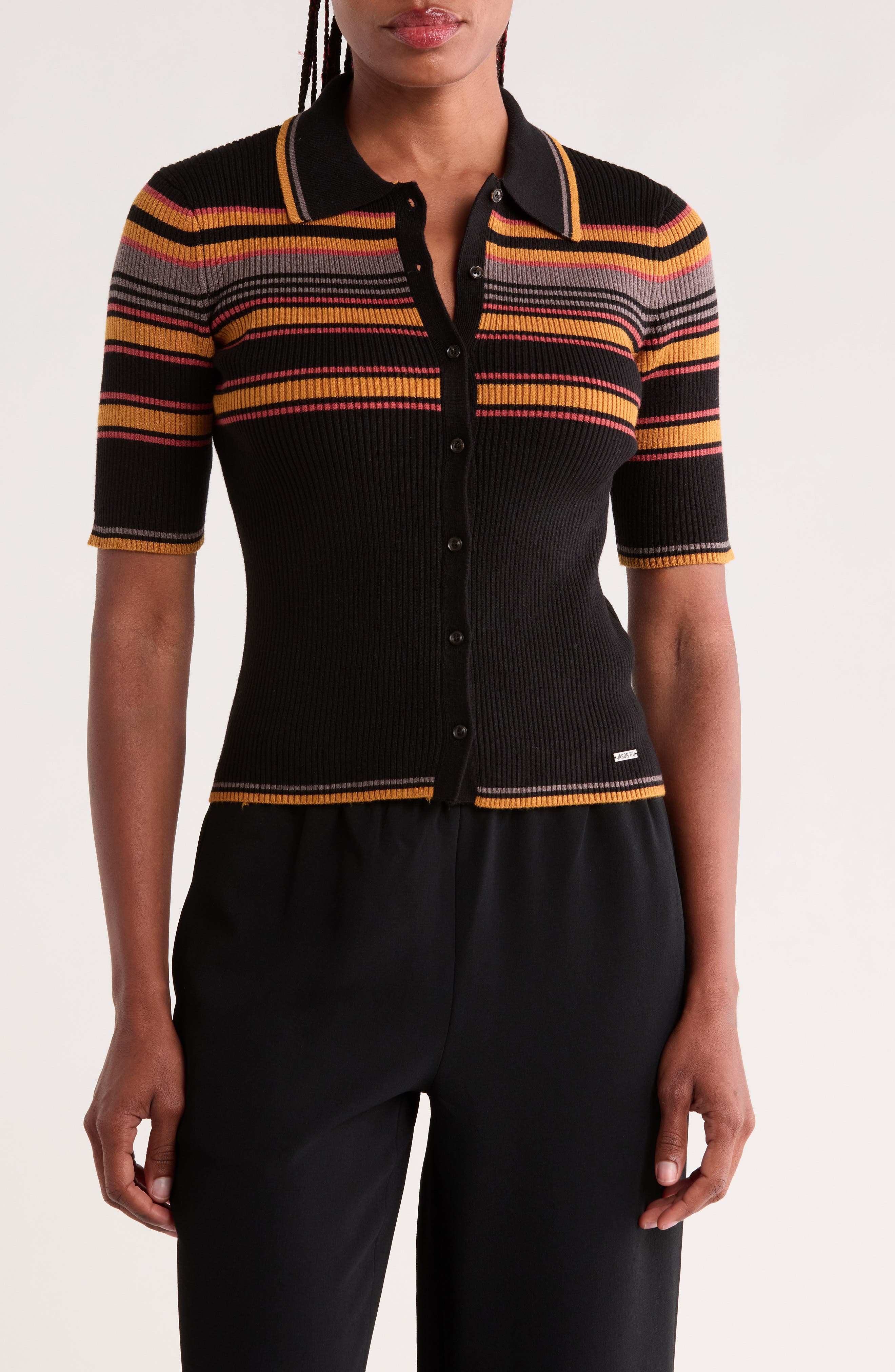 Stripe Knit Polo