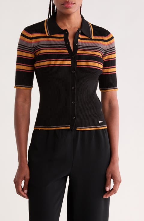 Stripe Knit Polo