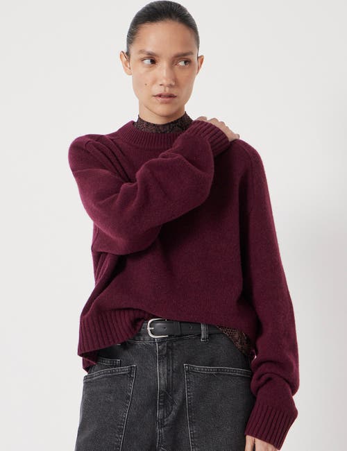 Hush Chunky 100% Cashmere Sweater In Burgundy