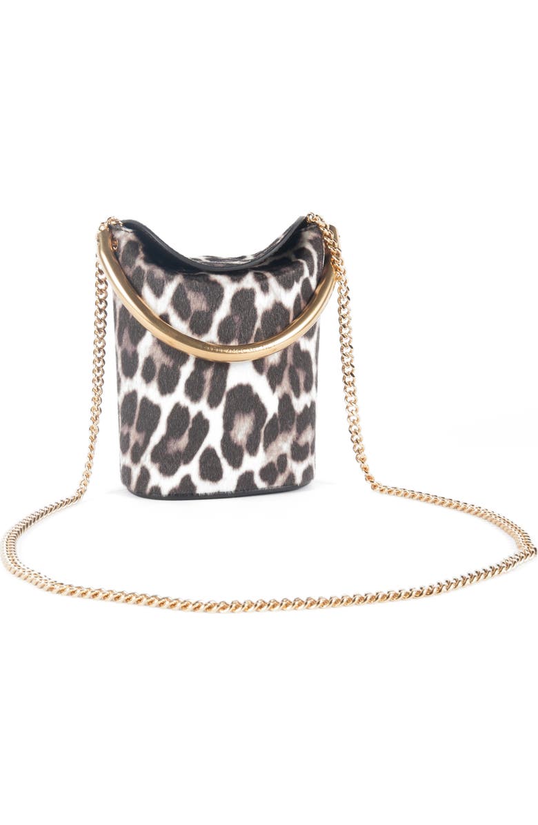Stella McCartney 'Small Ring' Leopard Print Faux Calf Hair Crossbody Bag, Alternate, color,