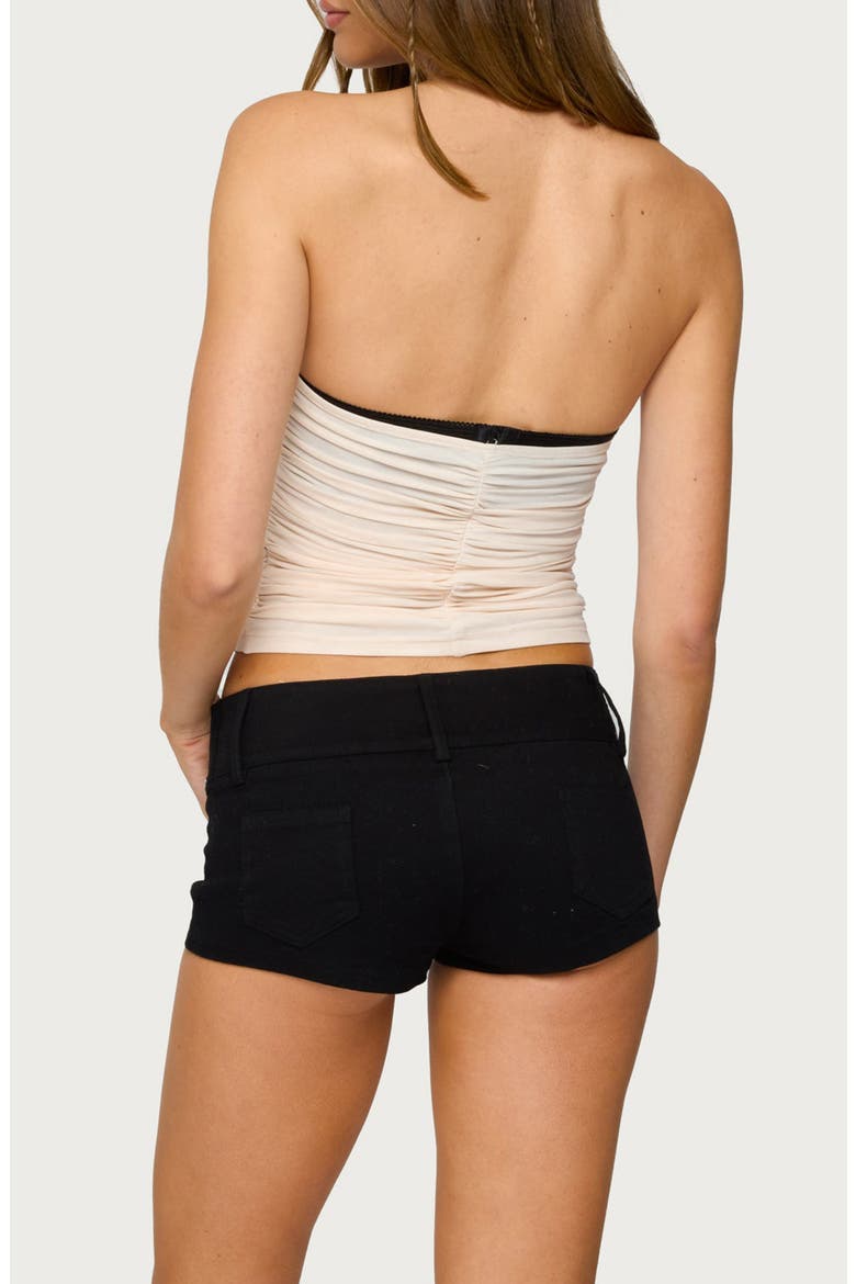 Ruched Mesh Bra Top, Alternate, color, CREAM