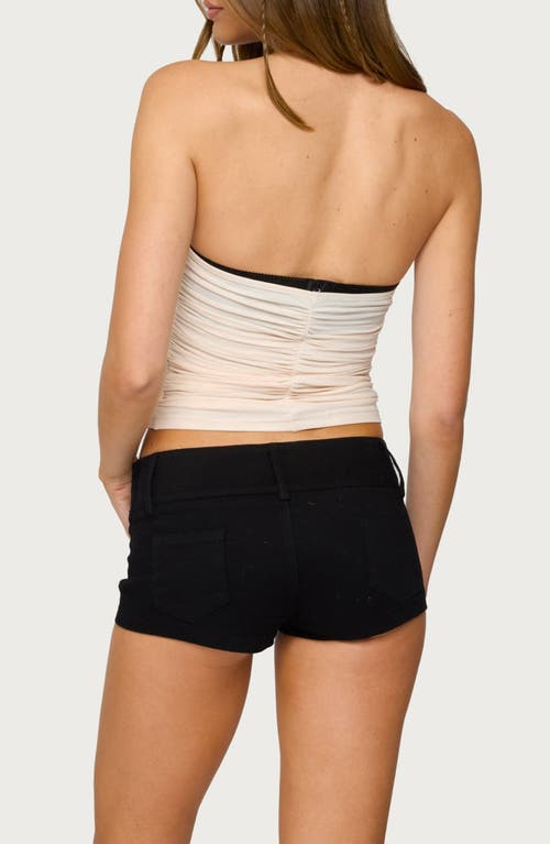 Edikted Ruched Mesh Bra Top In Black