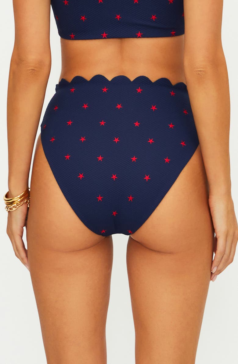Beach Riot Nessa High Waist Bikini Bottoms, Alternate, color, Star Spangled Seas