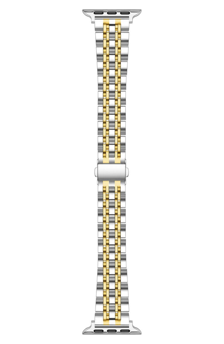 The Posh Tech Rainey Silver/Gold Stainless Steel Band for Apple Watch, Main, color, Silver/ Gold