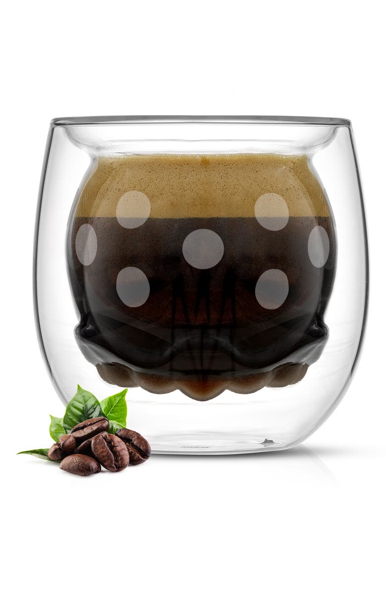 JoyJolt x Disney<sup>®</sup> Set of 2 Mickey & Minnie Double Walled Glass Espresso Cups, Alternate, color, Clear