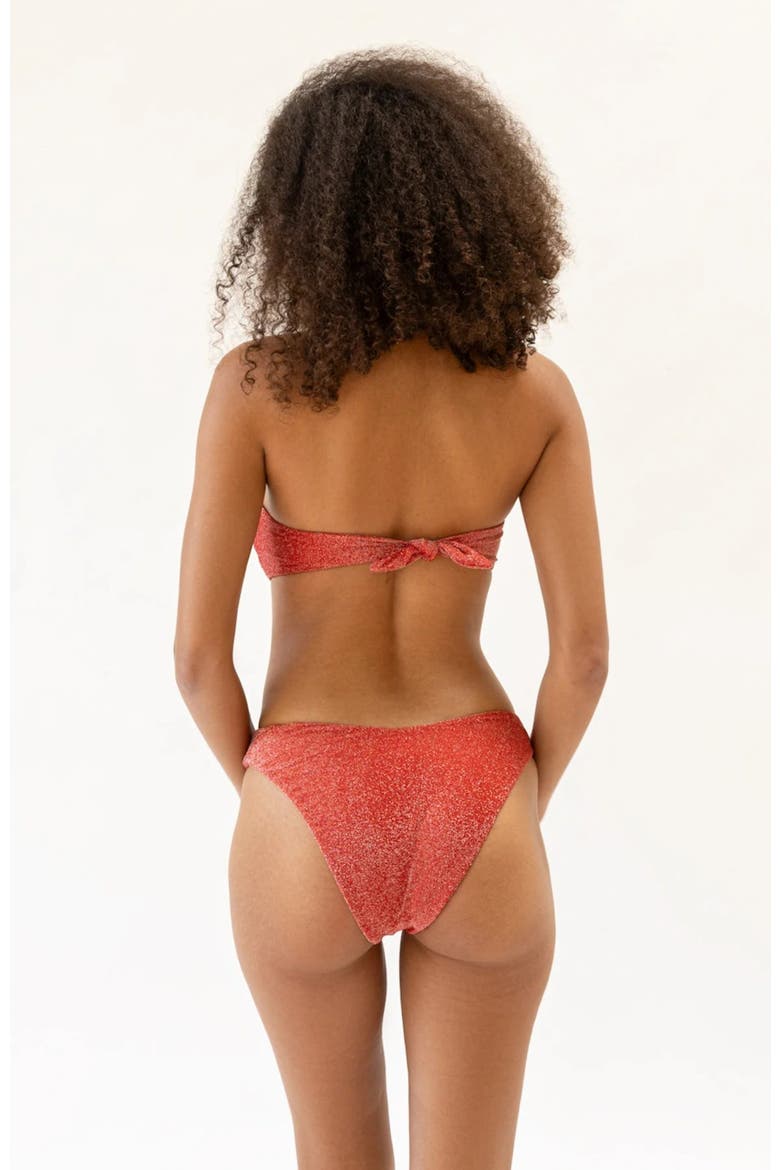 Hudson Bandeau Bikini Top, Alternate, color, Flame
