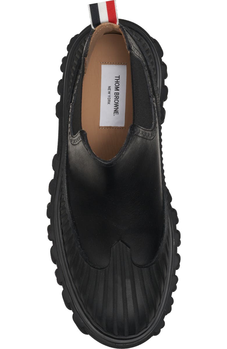 Thom Browne Brogued Chelsea Duck Boot, Alternate, color, Black