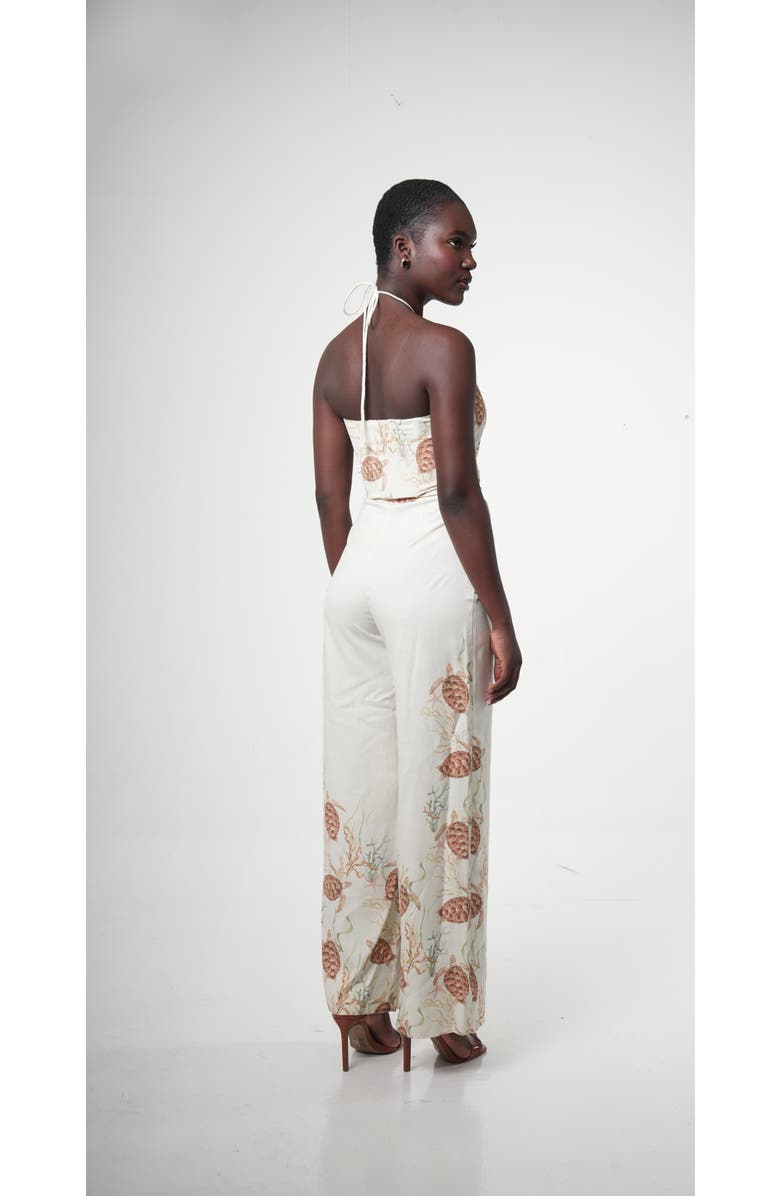 Sable Costamar Linen-blend Halter Wide-leg Jumpsuit, Main, color, Ivory (Off-White)