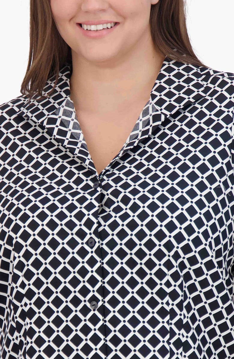 Foxcroft Katie Diamond Print Cotton Button-Up Shirt, Alternate, color, 