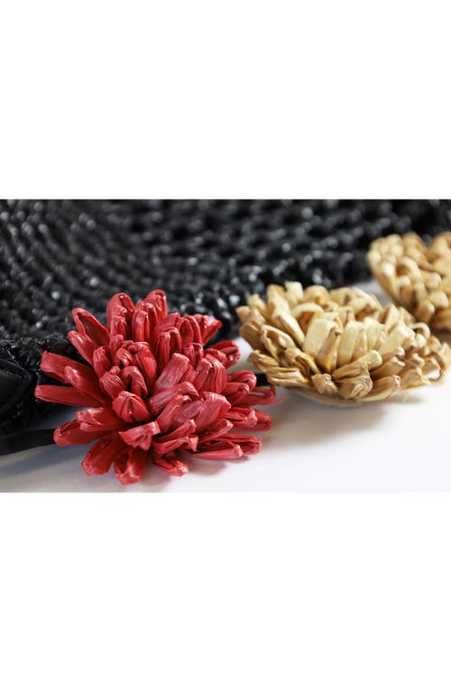 Sam Edelman Marcie Open Weave Raffia Bucket Bag In Black