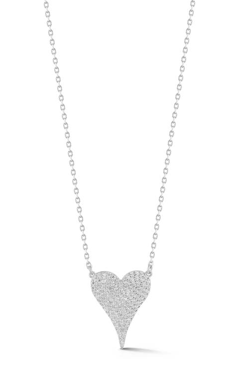 Cubic Zirconia Heart Pendant Necklace