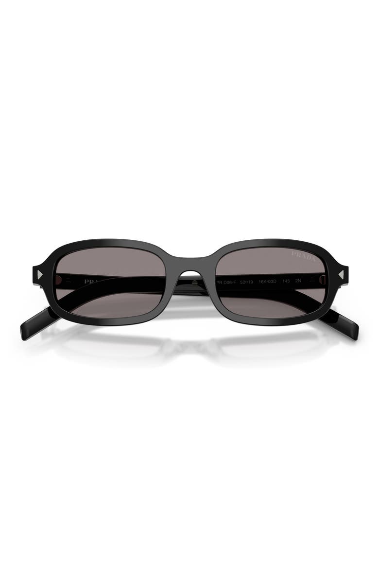 52mm Oval Sunglasses, Alternate, color, BLACK / GREY