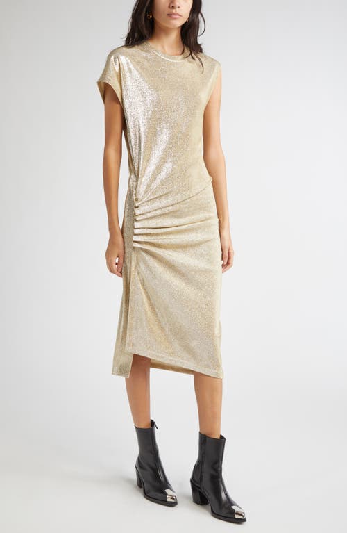 Rabanne Drapé Pression Metallic Knit Dress