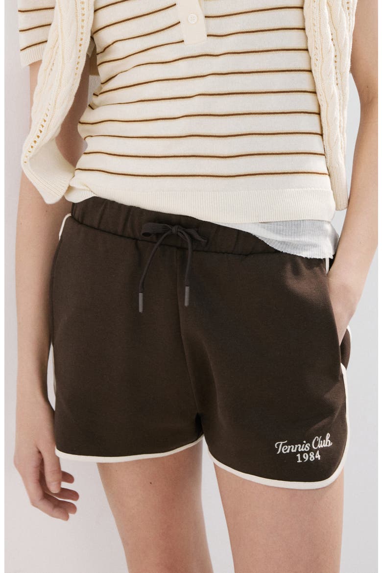 Tennis Club Shorts, Main, color, BROWN