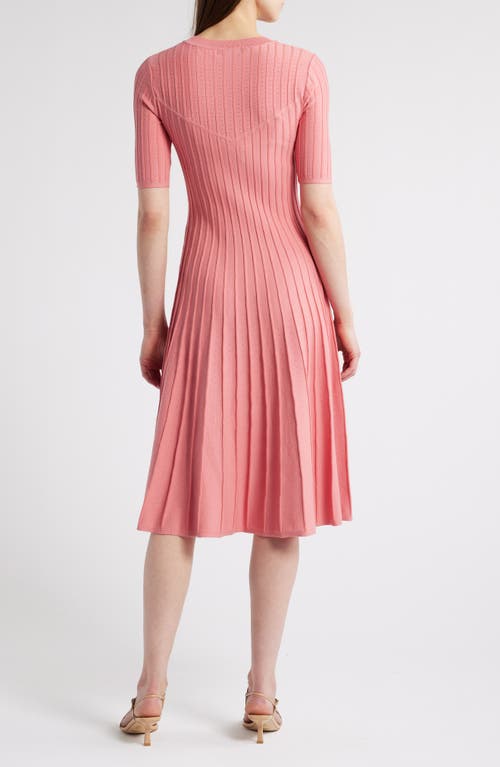 Elie Tahari The Wanda Fit & Flare Sweater Dress In Dragon Fruit