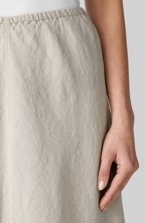 Eileen Fisher Bias Cut Organic Linen A-line Skirt In Undyed Natural