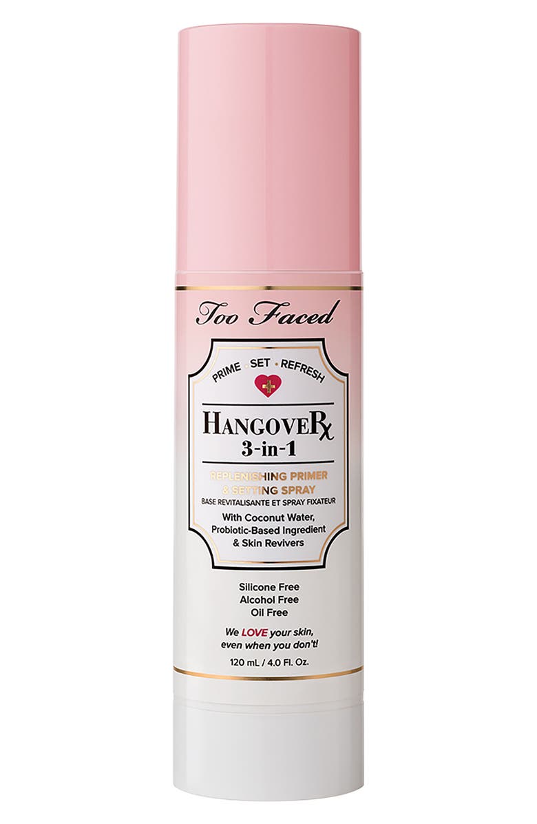 Too Faced Hangover 3-in-1 Replenishing Primer & Setting Spray, Main, color,