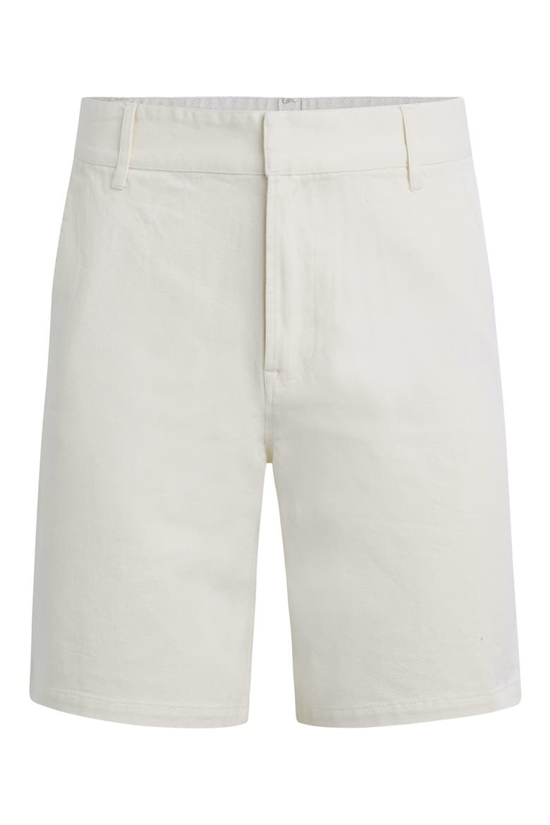 Venice Flat Front Off White Cotton Twill Chino Shorts, Alternate, color, BIRCH WOOD