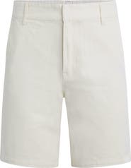 Hudson Jeans Venice Flat Front Off White Cotton Twill Chino Shorts