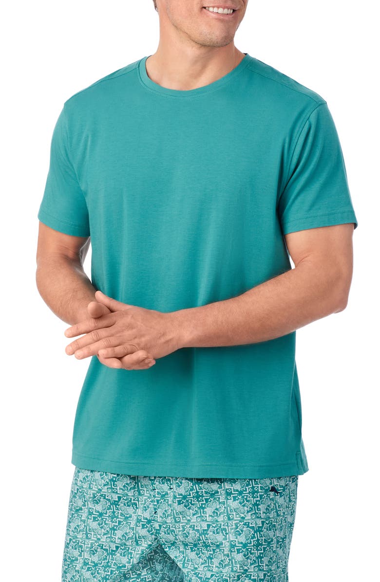 Tommy Bahama Solid Cotton & Modal Crewneck T-Shirt, Alternate, color, Teal
