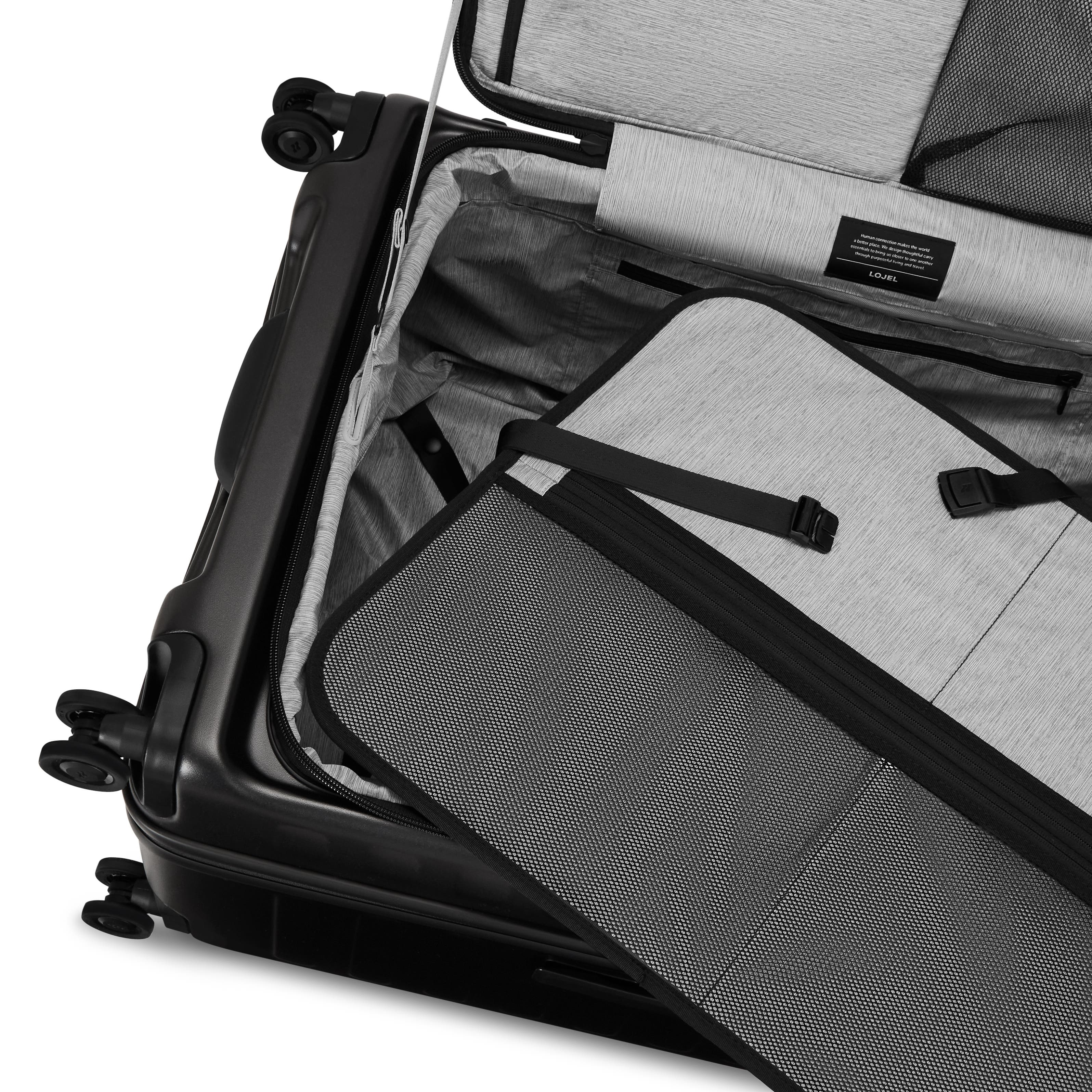 LOJEL Cubo Large Check in 30 inch Lightweight Luggage, Alternate, color, Black