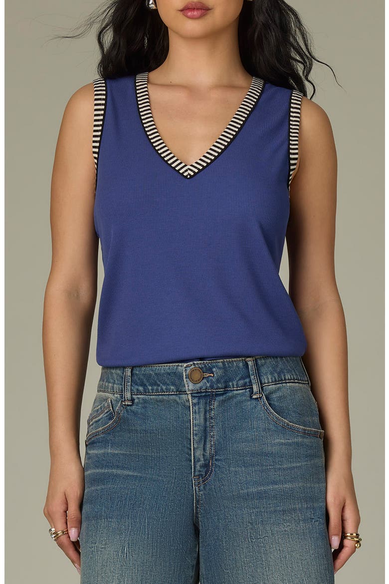 Contrast Binding Rib Tank, Main, color, BLUE MARINA/ BLACK