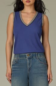Wit & Wisdom Contrast Binding Rib Tank