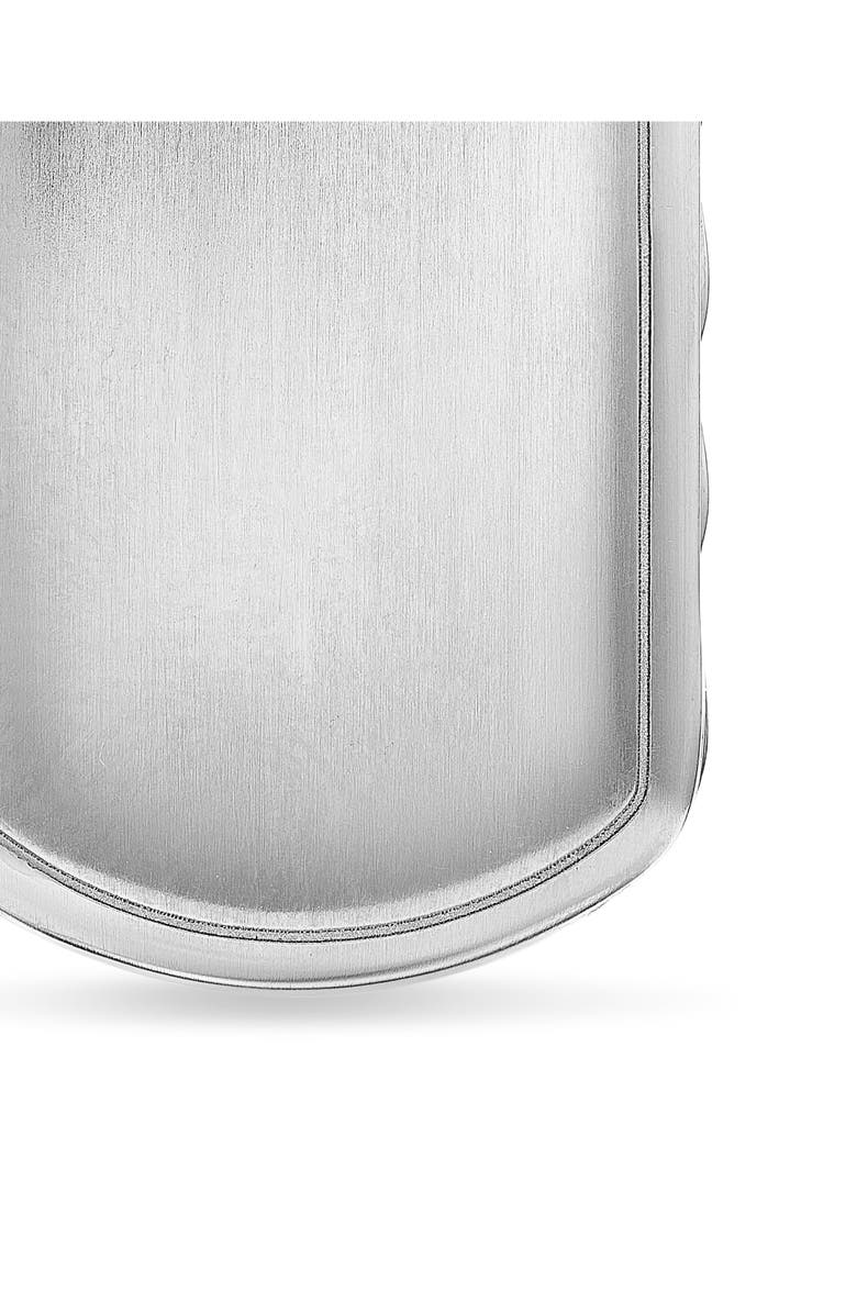 David Yurman Men's Sculpted Cable Tag in Sterling Silver with Diamonds, 27mm, Alternate, color, Sterling Silver