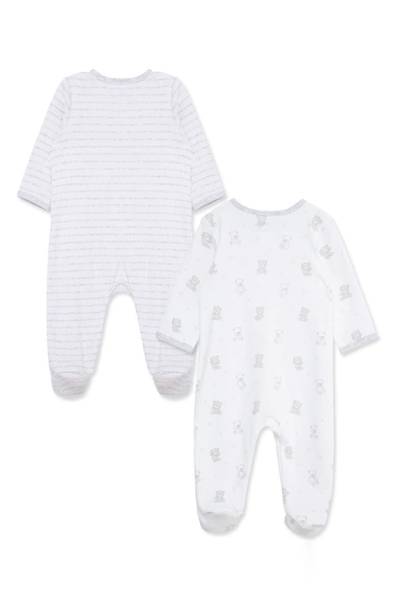 Little Me Bears Assorted 2-Pack Footies, Alternate, color, Grey