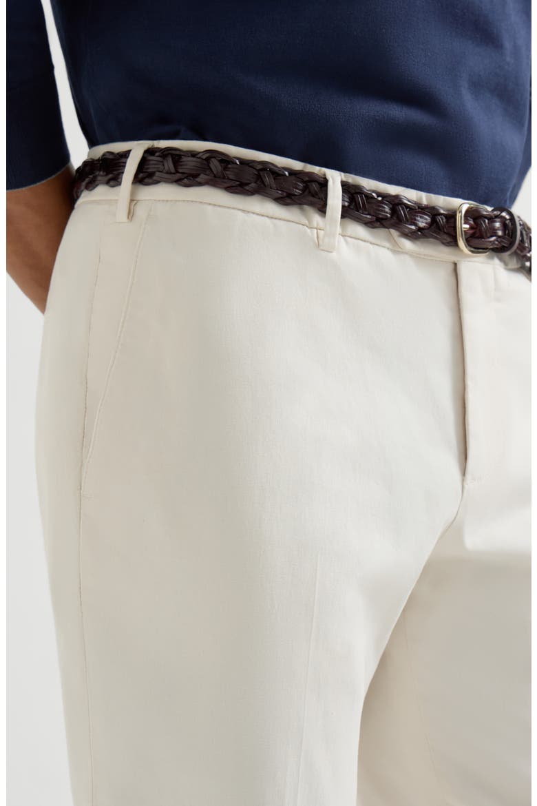 Comfort gabardine trousers, Alternate, color, Off-White