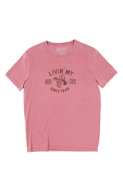 Devil-dog Dungarees Livin' My Best Life Graphic T-shirt In Medium Pink